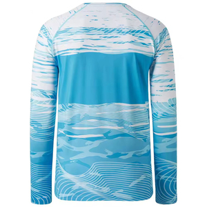 เสื้อยืดคอกลมแขนยาวทรงปกติสำหรับผู้ชาย ผ้าถักเรียบสีพื้น โลโก้ด้านหน้า แห้งเร็ว ระบายอากาศได้ดี ผ้าฝ้าย/ใยไผ่ เหมาะสำหรับตกปลา เดินป่า - Product Image 3