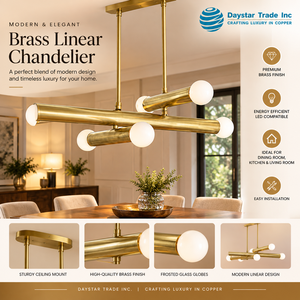 Luminaire suspendu moderne en laiton Daystar Trade, 10W, 2700K, blanc chaud doux, CRI 90, anti-éblouissement, luminaire de plafond contemporain pour intérieur - Product Image 2