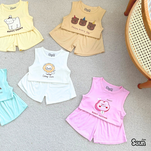 Ensemble de vêtements pour enfants, débardeur sans manches et short, respirant, léger, vêtements décontractés d'été, personnalisable OEM ODM Vietnam - Product Image 5