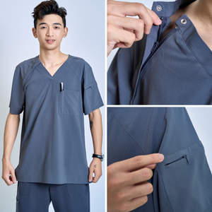 ชุดยูนิฟอร์มแพทย์ราคาโรงงาน แบรนด์ส่วนตัว ชุดพยาบาลทันสมัยพร้อมลายพิมพ์ เสื้อกาวน์แพทย์ ชุดยูนิฟอร์มโรงงาน FMF - Product Image 6