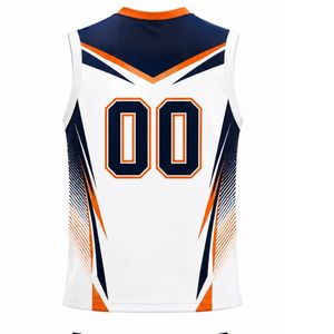 White Navy Orange Volleyball Sleeveless Shirt Team Sports Uniform Athletic Top Performance Wear Training Competition Apparel - Product Image 2