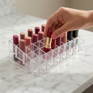 Durable Acrylic Lipstick Organiser Display Stand Clear Cosmetic Holder for Retail Store Beauty Counter Home Storage - Product Image 1