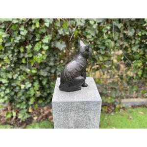 Estatua decorativa de gato de hierro fundido, escultura de gato de bronce sentado para decoración de jardín - Product Image 2