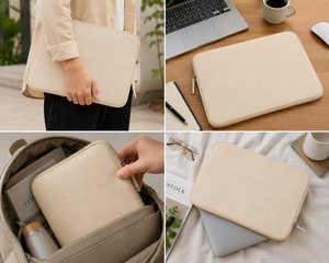 Funda Protectora para Portátil AMANI Simple y Sostenible de Lona Beige para Uso Diario de 11-17 Pulgadas - Product Image 5