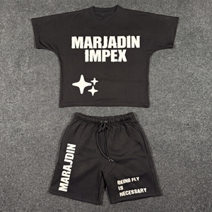 Conjunto de Verano de Alta Calidad, Ecológico, Informal, de Dos Piezas, Camiseta y Pantalones Cortos de Algodón para Hombre con Logotipo Personalizado - Product Image 4