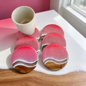 Durable Handmade Natural Resin Wooden <b>Coaster</b> <b>Set</b> Protecting Furniture From Heat And Water While Adding Elegant Rustic Charm - Product Image 5