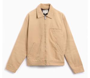 Blouson en jean épais pour homme, haute qualité, personnalisé, grande taille, style workwear vintage, col zippé, respirant, coupe-vent, brodé - Product Image 1