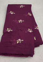 Tela de Seda Mul Chanderi con Bordado de Hilos Multicolores para Prendas Étnicas Femeninas, Peso Medio, 44 Pulgadas, 54 GSM, Tejida en India