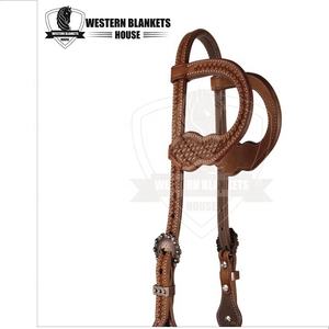 CABECERO DE DOS OREJAS DE CUERO ARGENTINA DE ALTA CALIDAD INTELIGENTE DE CALIDAD PREMIUM CON CONCHOS Y HEBILLAS DE PLATA - Product Image 2