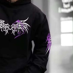 Sweat-shirt à capuche personnalisé pour homme avec imprimé dragon, coupe classique, style hip-hop, manches classiques, tissu polyester pour l'hiver - Product Image 2