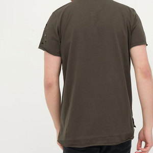 T-shirt personnalisé pour homme, délavé et vieilli, en coton épais, style streetwear, vente en gros directe usine - Product Image 2