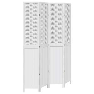 Paravent et séparateur de pièce en bois massif de paulownia à 4 panneaux - Product Image 2