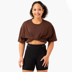 T-shirt surdimensionné vintage pour femme, 100 % coton jersey épais, nouveau style printemps-été, avec patchs et appliques personnalisés - Product Image 4