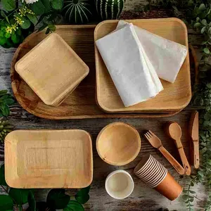Areca Palm Leaf Plates Bulk - Eco-Friendly <b>Disposable</b> <b>Tableware</b> Export Quality - Product Image 3