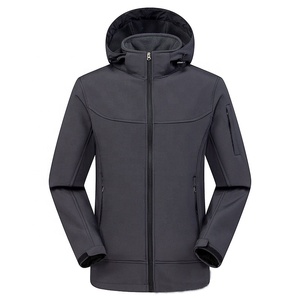 Windproof <b>Waterproof</b> Breathable Plain Softshell <b>Jacket</b>, Soft Shell <b>Jacket</b>, Softshell Coat with Removable Hood for Men and Women - Product Image 6