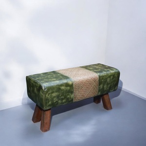 Banc et tabouret de gym en cuir indien de qualité supérieure, idéal pour l'entrée, la chambre à coucher et comme banc d'appoint ou de salle à manger, disponible chez Wholesale Supply Bench - Product Image 5