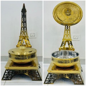 Cazuela para calentar comida de tonos cálidos, maravillosamente elaborada por KHOOSI OVERSEAS, con tapa colgante. - Product Image 2