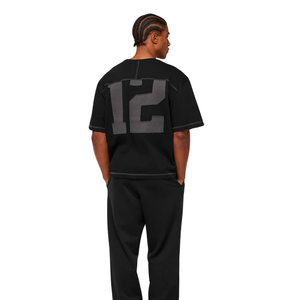 Camiseta Deportiva Oversize para Hombre con Estampado de Águila, Estilo Urbano, Transpirable, Holgada, para Entrenamiento y Fitness, Negra - Product Image 4