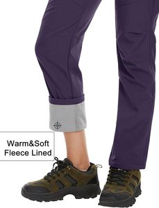 Pantalon de ski pour femme en polyester violet avec poches zippées et design respirant pour les activités de plein air - Product Image 4