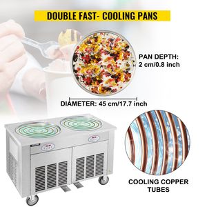 Máquina Comercial de Helado Frito de Acero Inoxidable de 1800W con Dos Placas de 17.7 Pulgadas - Product Image 2