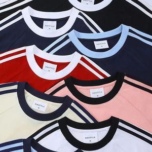 Camiseta de Manga Corta de Algodón Puro Estilo Americano, Nueva Colección de Temporada, Ropa Deportiva Casual para Hombre, Estilo Hombros Caídos, Doble - Product Image 3