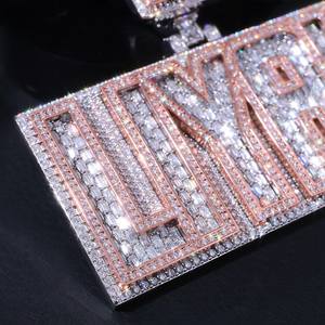 Colgante de Lujo Hiphop Personalizado de Plata 925 con Letra Inicial VVS Moissanita Iced Out Bling para Hombre, Certificado y a la Moda - Product Image 2