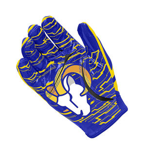 Gants de football américain en cuir latex de haute qualité, écran tactile, antidérapants, durables, imperméables, personnalisables (couleur, logo), avec poignées. - Product Image 5