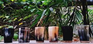 แก้วมักทำจากเขาควายขัดเงาเป็นมิตรกับสิ่งแวดล้อมพร้อมขอบทองเหลือง - Product Image 6