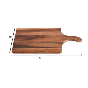 เขียงไม้อะคาเซียสำหรับเชฟหัตถกรรมเขียงไม้ธรรมชาติหรูหราเครื่องครัวไม่ซ้ำใครเขียงสับประหยัดพื้นที่สำหรับใช้ในบ้าน - Product Image 1