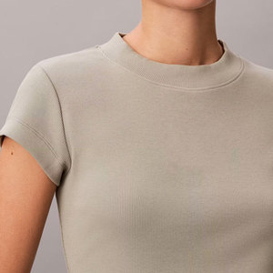 Camiseta Deportiva Corta para Mujer, sin Costuras, Transpirable, Cuello Redondo, Manga Corta, Ajustada, para Gimnasio - Product Image 3