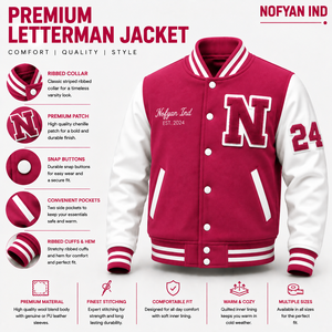 Private Label Custom Varsity <b>Letterman</b> <b>Jackets</b> for Unisex Embroidered Logo Wool Leather Sleeves Bomber <b>Jacket</b> OEM Manufacturer - Product Image 1