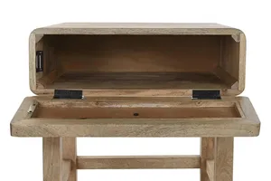 Solid Wood Handcrafted 1 Drawer <b>Bedside</b> <b>Table</b> <b>Compact</b> Bedroom Nightstand Storage Side <b>Table</b> Farmhouse Home Hotel Furniture - Product Image 2