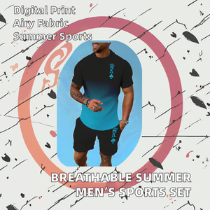 Conjunto de Camiseta y Pantalones Cortos para Hombre AL SWANS INTERNATIONAL, Ropa Casual de Verano, Ecológica, con Estampado Serigrafiado, Cuello Redondo, Transpirable, 100% - Product Image 4
