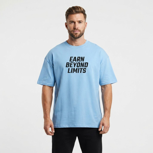 Camiseta Básica Informal de Algodón 100% Premium para Hombre, Camiseta Clásica de Cuello Redondo de Algodón Jersey, Camisetas de Cuello Redondo de Algodón con Logotipo Personalizado - Product Image 1