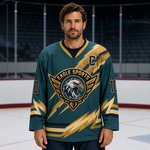 Maillot de hockey sur glace sublimé, uniforme d'équipe, vente en gros, patch brodé personnalisé, maillot de hockey surdimensionné pour hommes - Product Image 1