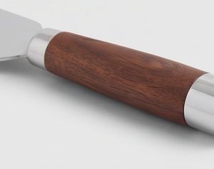 Juego de espátulas para queso de acero inoxidable con elegante mango de madera, perfecto para hoteles y utensilios de cocina de restaurantes. - Product Image 2