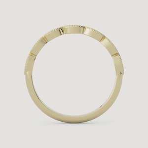 Bague demi-éternité empilable classique avec diamant de laboratoire rond serti clos, minimaliste, de luxe, pour mariage, bande de 1,5 mm, or massif 14 carats, vente en gros - Product Image 3