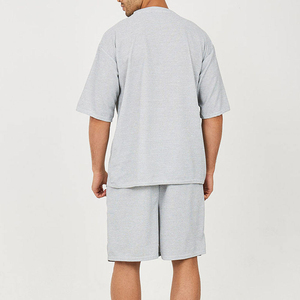 Men's Summer Casual 2-Piece <b>Set</b> Olive Green Cotton T-Shirt Shorts Crew Neck Breathable <b>Knitted</b> Solid Color Workout Wear - Product Image 6