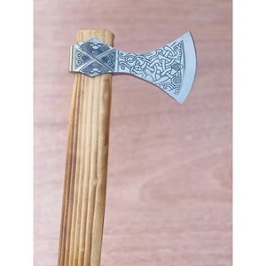 Burraq 16" Custom Handmade Carbon Steel Rosewood Handle Tomahawk Splitting <b>Axe</b> DIY Industrial Outdoor Father's Day Gift - Product Image 3
