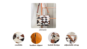 Nueva llegada grande de cuero de vaca Hairon Patchwork bolsos de mano Popular clásico de cuero genuino bolsos de hombro casuales para las mujeres - Product Image 3