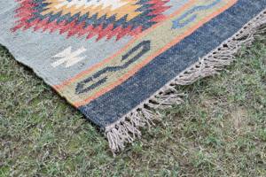 พรมปูพื้นทำมือจากปอกระเจาแบบพรีเมียม พรมคิลิมสองด้าน ใยธรรมชาติที่ยั่งยืน สำหรับตกแต่งบ้านและธุรกิจบริการ - Product Image 3