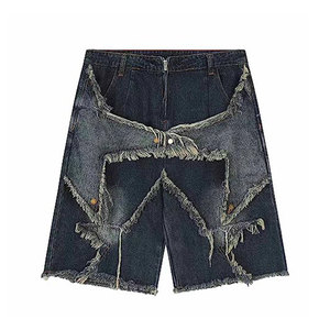 <b>Men's</b> Denim Overall Shorts Vintage <b>Dungarees</b> Jumpsuit Distressed Cotton Casual Jean Romper with Pockets Workwear Wholesale - Product Image 3