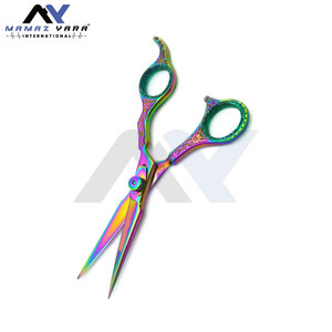 Ciseaux de barbier de qualité supérieure, ciseaux de coiffure multicolores arc-en-ciel, ciseaux de coupe de cheveux, ciseaux de barbier de qualité professionnelle pour les stylistes - Product Image 3