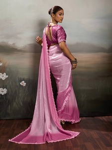 Sari de Seda Tradicional en Oferta, Sari Clásico de la Cultura India para Bodas y Celebraciones del Sur de la India, Disponible al Mejor Precio - Product Image 5