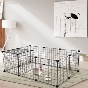 Recinto Portatile in Metallo per Piccoli Animali, Gabbia Robusta per Porcellini d'India, Conigli e Altri Animali Domestici - Product Image 1