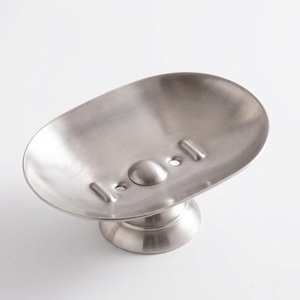 Fine Quality Stainless Steel Oval <b>Soap</b> Dish Countertop <b>Soap</b> <b>Holder</b> Modern Bathroom Accessory For Home & Hotel Use Great Price - Product Image 1