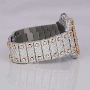 High Quality VVS Moissanite Diamond Watch Rose Gold Stainless Steel <b>Case</b> Fashion Business Style Fully Iced Dial Glass Wristwatch - Product Image 2