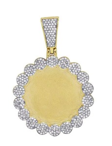 Colgante de Moissanita Redonda con Micro Pavé de Oro de 18K, de Lujo para Uso Diario, Estilo Hip Hop Rapper Bling para Hombre - Product Image 6