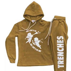 Venta al por Mayor de Conjuntos Deportivos Personalizados con Estampado Puff, Sudadera con Capucha y Pantalones Deportivos de Primera Calidad, Conjuntos Deportivos de Moda de Invierno, Ropa OEM - Product Image 4