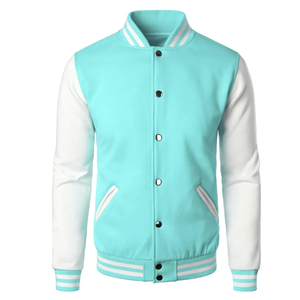 Wholesale Men's Letterman Varsity <b>Jackets</b> with Wool Body and <b>Leather</b> Sleeve Stand Collar <b>Winter</b> Chicago <b>jackets</b> - Product Image 3